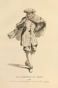 Kostume til rollen som Scapin, ca. 1868 (kobberstik) af Maurice Sand