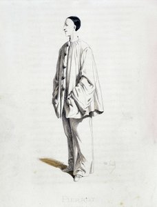 Pjerrot fra ""Masques et bouffons"" (italiensk komedie), tekst og tegninger af Maurice Sand, raderinger af A. Manceau, forord af Georges Sand, Paris, Michel Lévy Frères af Maurice Sand
