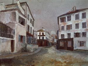 Rue Norvins af Maurice Utrillo