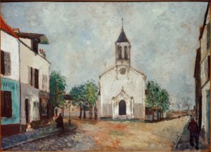 Kirke i Villanteuse af Maurice Utrillo
