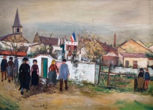 Das Rathaus mit der Fahne von Maurice Utrillo