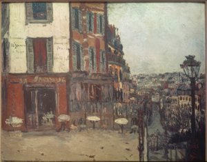 Terrasse i Rue Muller af Maurice Utrillo