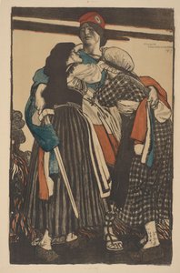 Kvinde med sværd omfavner to børn Restaurering af Alsace-Lorraine til Frankrig (original titel) Great War: Britain