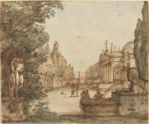 Capriccio med en palladisk villa