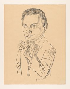 Selvportræt med cigaret af Max Beckmann (signed by artist)