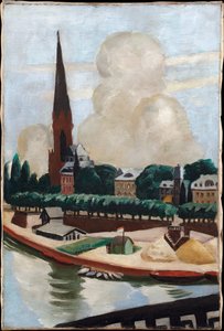 Main-bredden og kirken af Max Beckmann
