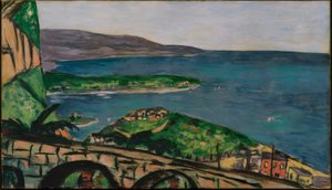 Udsigt over Cap Martin, blå af Max Beckmann