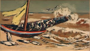Brunt hav med måger af Max Beckmann