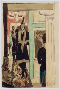Cafe (telefon) af Max Beckmann