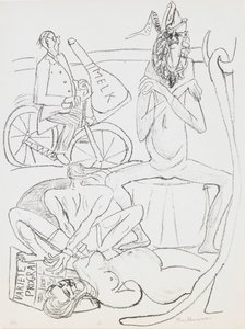 Cirkus, tallerken 12 fra portfolioen "Dag og drøm" af Max Beckmann