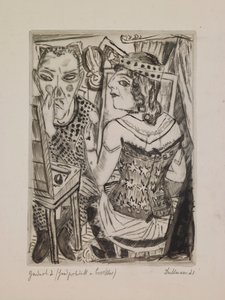 Omklædningsrum, plade 2 fra porteføljen "The Annual Fair" af Max Beckmann