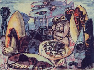 Fantastisk landskab af Max Beckmann