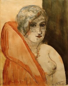 Kvinde i pels af Max Beckmann