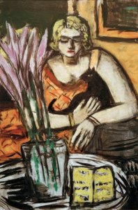 Kvinde med kat af Max Beckmann