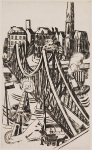 Stor bro ("Eiserner Steg" i Frankfurt am Main) af Max Beckmann