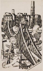 Stor bro ("Eiserner Steg" i Frankfurt am Main) af Max Beckmann