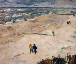 Folk efter arbejde ved havet (På stranden i Wangerooge) af Max Beckmann