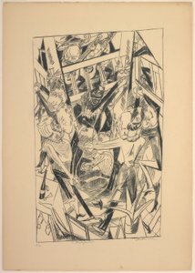 Malepartus, tallerken otte fra Die Hölle af Max Beckmann