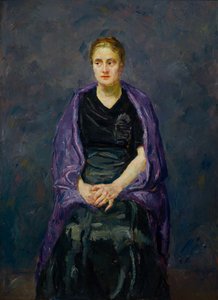 Minna Beckmann-Tube med et violet sjal af Max Beckmann