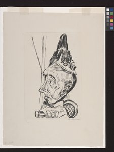 Gammel kvinde med motorhjelm af Max Beckmann