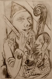 Pjerrot med maske af Max Beckmann