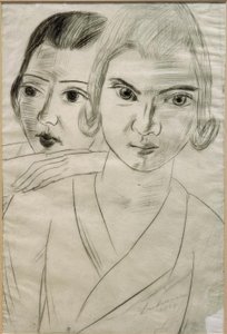 Pizchen og Quappi - dobbeltportræt af Marie-Louise von Motesiczky og Mathilde von Kaulbach af Max Beckmann