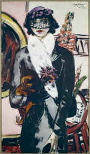 Quappi med hvid pels af Max Beckmann