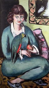 Quappie med en papegøje af Max Beckmann