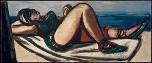 Sove på stranden af Max Beckmann