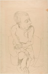 Siddende dreng af Max Beckmann