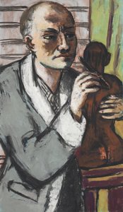 Selvportræt med grå slåbrok af Max Beckmann