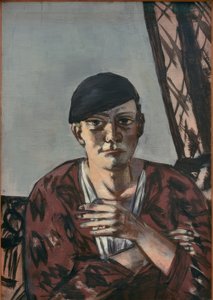Selvportræt med sort kasket af Max Beckmann