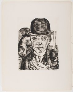 Selvportræt i bowlerhat af Max Beckmann