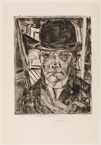 Selvportræt med bowlerhat af Max Beckmann