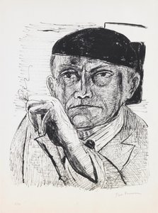 Selvportræt, plade 1 fra porteføljen "Dag og drøm" af Max Beckmann