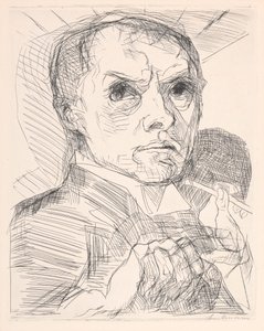 Selvportræt med griffel af Max Beckmann