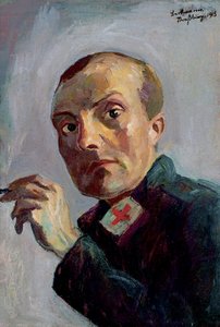 Selvportræt som mandlig sygeplejerske af Max Beckmann