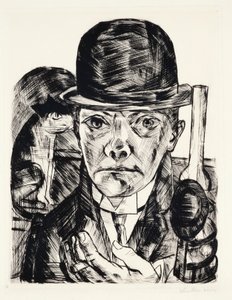 Selvportræt med hat af Max Beckmann