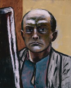 Selvportræt i oliven og brun af Max Beckmann