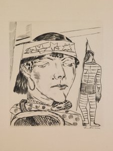Snake Lady, tallerken 10 fra porteføljen "Annual Fair" af Max Beckmann