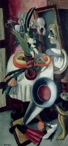 Stilleben med grammofon og iris af Max Beckmann
