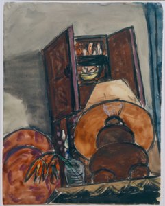 Stilleben med en lampe af Max Beckmann