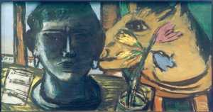 Stilleben med skulptur af Max Beckmann