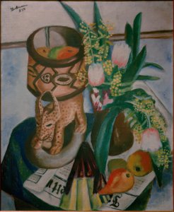 Stilleben med afrikansk plastik af Max Beckmann