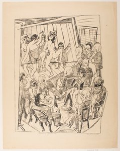 Striptease, tallerken 4 fra serien "Trip to Berlin 1922" af Max Beckmann