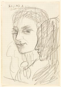 Studie af to hoveder af Max Beckmann