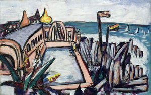 Swimmingpool ved Cap Martin af Max Beckmann