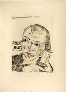 The Barker (Selvportræt), plade en fra Jahrmarkt af Max Beckmann