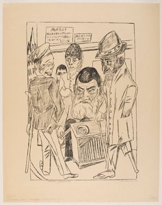 Tiggerne, tallerken 7 fra serien "Tur til Berlin 1922" af Max Beckmann