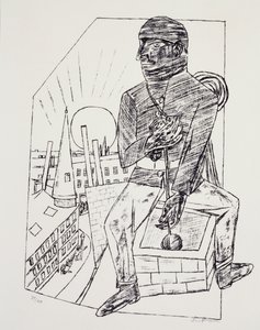 Skorstensfejeren, af Max Beckmann (1884-1950), litografi. Tyskland, det 20. århundrede. af Max Beckmann